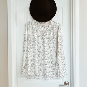 Pleione Black & White Polka Dotted Blouse